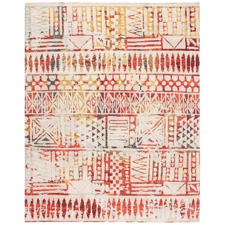Safavieh 9 x 12 ft. Samarkand 182Q Hand Knotted Rectangle Area Rug Red & Ivory SRK182Q-9
